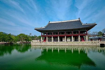 首尔京博庆庄宫皇家班格特厅首尔人工湖风景宴会厅建筑学旅游吸引力地标宝塔花园大厅图片