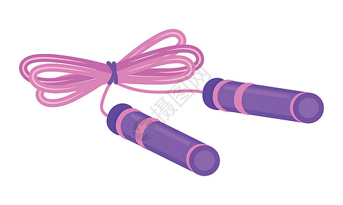 粉红跳过绳索半平面彩色矢量对象图片