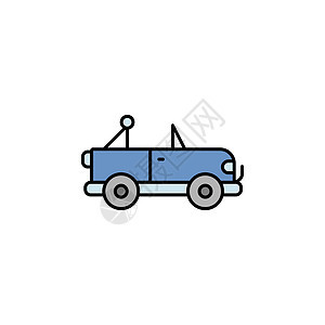 用于移动概念和网络应用程序插图的丛林元素 Thin 线 小线驾驶徽章发动机运动运输标识旅游汽车车轮旅行图片