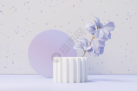 2022年产品展示和广告设计时用非常Peri颜色的美容讲台3d翻版 最低面粉天空和Mreamy土地场景 浪漫概念盒子圆柱插图奢华图片