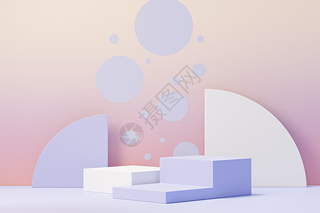 2022年产品展示和广告设计时用非常Peri颜色的美容讲台3d翻版 最低面粉天空和Mreamy土地场景 浪漫概念目录插图阴影平台背景图片