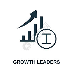成长领袖图标 用于模板 网页设计和信息图形的单色简单增长领导者图标图片