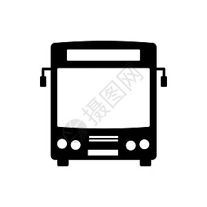 Bus 图标 黑色的简单抽象计划图标 用于图形设计的矢量插图图片