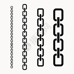 一组不同长度的矢量链 矢量图 商业金融营销银行广告网络概念卡通插图的平面设计图片