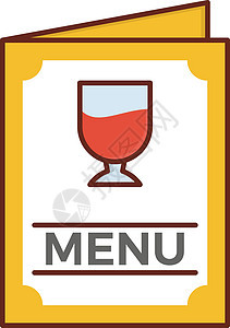 菜单午餐甜点厨师书签插图用餐服务控制餐饮饮料背景图片