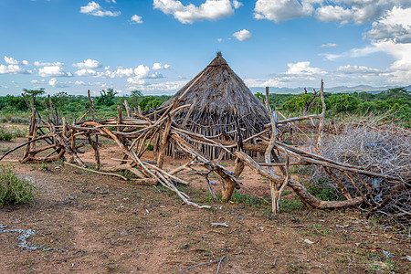 非洲南埃塞俄比亚 哈马尔村传统锤子生活建筑文化小屋大面贫困村庄房子图片