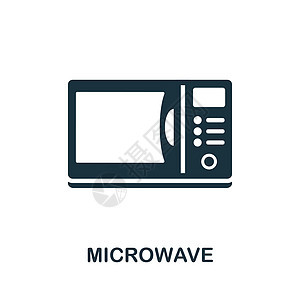 微波图标 厨房系列中的简单元素 用于网页设计 模板 信息图表等的创意微波图标图片