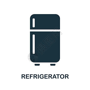 冰箱图标 厨房系列中的简单元素 用于网页设计 模板 信息图表等的创意冰箱图标图片