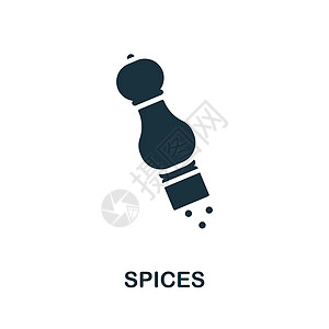 香料图标 厨房系列中的简单元素 用于网页设计 模板 信息图表等的创意香料图标图片