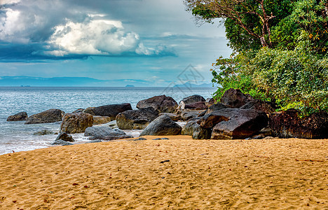 马达加斯加马苏阿拉国家公园海岸的美丽景色 图画地平线全景支撑目的地海景天空半岛海洋丛林热带图片