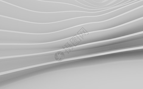 白几何条纹 最低背景 3D分析海浪渲染波浪状极简曲线创造力建筑学几何学白色主义者图片
