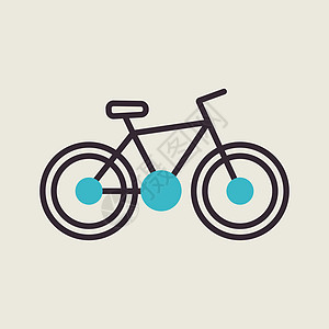 自行车矢量图标 露营标志旅游车辆运输车轮旅行运动插图踏板速度图片