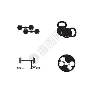 健身房徽章商业哑铃肌肉酒吧训练运动员标识重量力量活力图片
