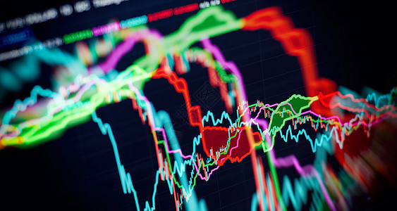 带有股票市场图表的经济图 用于商业和金融概念木板蓝色投资价格外汇生长电脑交换货币市场图片