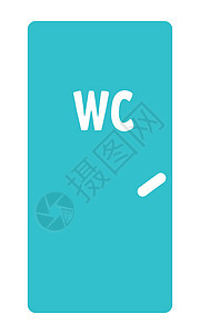 WC门半平板彩色矢量物体图片