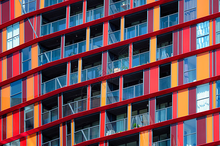 现代住宅建筑外墙有窗户和阳台 鹿特丹图片