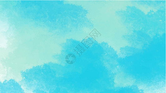 您的设计的蓝色水彩背景刷子横幅卡片白色艺术墨水绘画插图液体墙纸图片