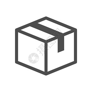 框框矢量图标 在白色背景上隔离 容器盒密封 装有用于网络 移动应用程序和用户设计的磁带图标界面插图货运包装物流速度时间玻璃纸盒船背景图片
