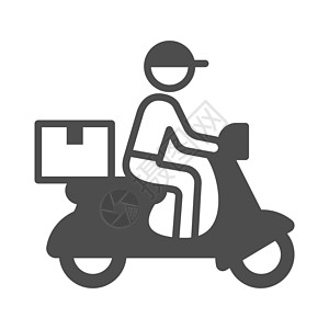 摩托车快递矢量图标隔离在白色背景上 用于网络 移动应用程序和 ui 设计的运输和交付平面矢量插图图片