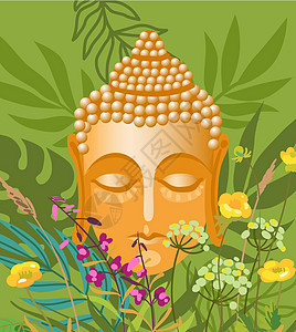 以佛教为象征的矢量插图 用佛教作为标志野花打印记事本精神笔记本冥想宗教沉思外壳瑜伽图片