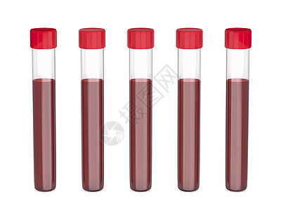 血液测试管管子实验室液体团体科学样本化学品玻璃小瓶红色背景图片