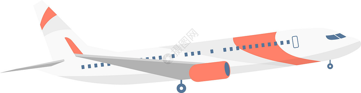 半平面彩色飞行飞机矢量物体飞机场路线涡轮旅行乘客车辆插图空气假期客机图片