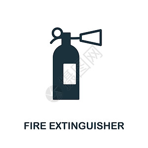 灭火器图标 用于模板 网页设计和信息图形的单色简单灭火器图标图片