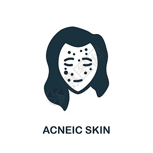 痤疮皮肤图标 护肤系列中的简单元素 用于网页设计 模板 信息图表等的创意痤疮皮肤图标图片