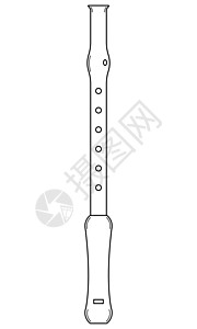 手画长笛 木风乐器 面条风格 矢量图片