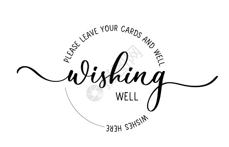 祝您好运 请留下您的卡片和良好的祝愿 请在婚礼上用黑字签名图片