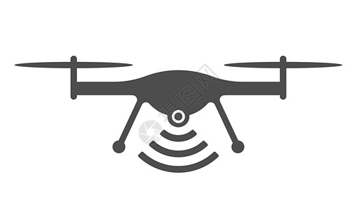 在白色背景上孤立的四轴飞行器矢量图标 用于网络 移动应用程序和用户界面设计的四轴飞行器平面图标 带电波股票矢量图的直升机图片