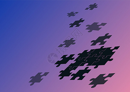 悬浮在空白空间之上的Jigsaw拼图片合在一起 象征着实现展示成功实现项目目标的新想法 掌声学习收藏计算机生长数字解决方案技术加图片