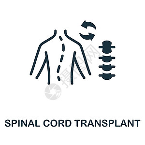 脊髓移植平面图标 移植收藏中的有色元素符号 平面脊髓移植图标标志 用于网页设计 信息图表等图片