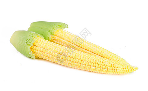 小甜玉米 孤立在白色背景图片