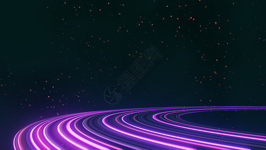 闪光霓虹灯的 3d 渲染和在黑暗场景中发光的光 穿过城市或城市的高速光隧道 未来网络技术互联网 超空间星际旅行的科幻小说海浪光束图片