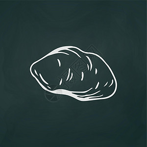 大土豆薄白色大马铃薯 刻在纹理黑暗背景 - 矢量图片