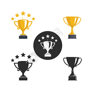 Trophy 插图矢量图标设计游戏比赛冠军报酬优胜者胜利黄色高脚杯领导勋章图片