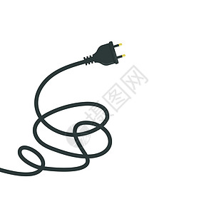 电线带电线 有缠绕的电缆电缆矢量插图设计图片