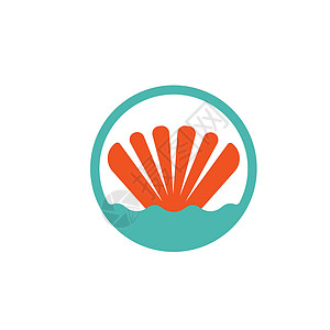 海海容器矢量图标插图设计模板贝类野生动物卡通片食物异国小龙虾生活情调扇贝标识图片