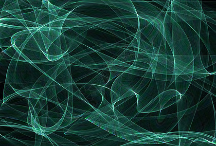 黑色背景上带弯曲多彩线条的艺术作品插图螺旋绿色几何运动辉光圆形坡度互联网想像力图片