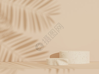 3d 抽象白色平台展示产品和化妆品展示与水磨石理念概念 用于模拟和广告的最小讲台 渲染网页横幅的几何设计场景包装装饰立方体工作室图片