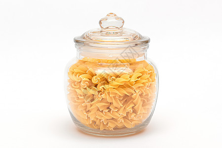 玻璃罐中未烹调的小麦粉面食螺丝生食食物螺旋美食图片