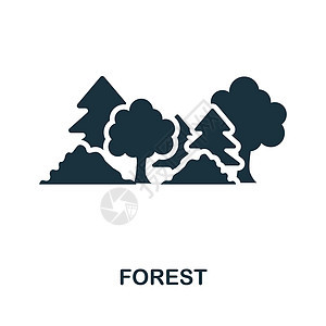 森林图标 用于模板 网络设计和信息图的单色简单森林图标图片