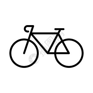 白色背景上孤立的单脚线向量图标 Web 和 ui 设计的自行车大纲插图图片