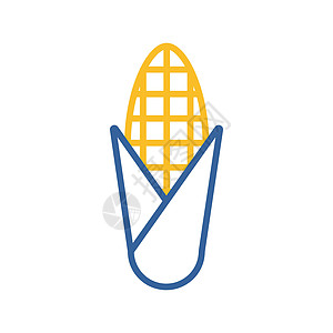 玉米芯矢量图标 蔬菜象征种子玉米芯食物粮食叶子植被农业插图棒子植物插画