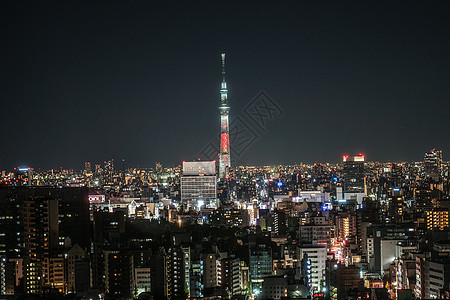 从Bunkyo公民中心看到天空树文娱商业中心街景观光夜景景观城市建筑群空塔图片