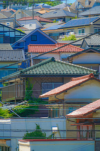 希诺市城市和蓝天蓝色绿色自由地区房子街景居民区人行道好天气天空图片