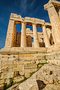 希腊雅典安特罗波利斯的Propylaea旅行废墟游客入口大理石地标神话吸引力文化柱子图片