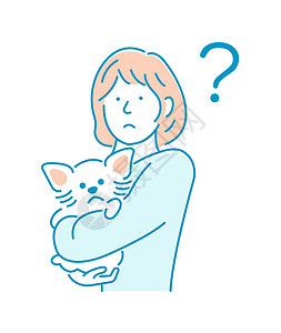 举个例子 一个女人抱着狗 思考 问女士情感朋友们幸福困惑拥抱动物喜悦友谊家庭图片