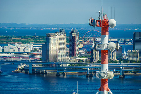 东京市从世界贸易中心大楼海滨顶楼中看到商业旅游观光地标蓝天景点办公楼街景景观摩天大楼图片